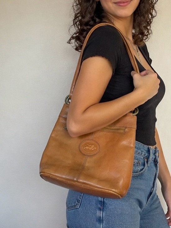American Angel Handbags - Vintage American Angel Tan Leather Shoulder Bag